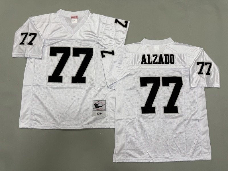 Men 2025 Nike Oakland Raiders #77 Alzado white Throwback Limited NFL Jersey style 002->oakland raiders->NFL Jersey